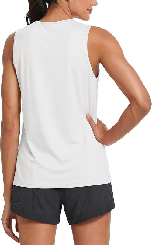 MAGCOMSEN Women's Sleeveless Workout Tank Tops - UPF 80+ Dry Fit Athletic Gym Wear for Summer