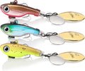 TRUSCEND Swim or Jig Fishing Spinner Baits for Freshwater and Saltwater, Rooster Tail Fishing Lures for Trout Bass Walleye Crappie Salmon Pike, Blade Bait with Copper Blade