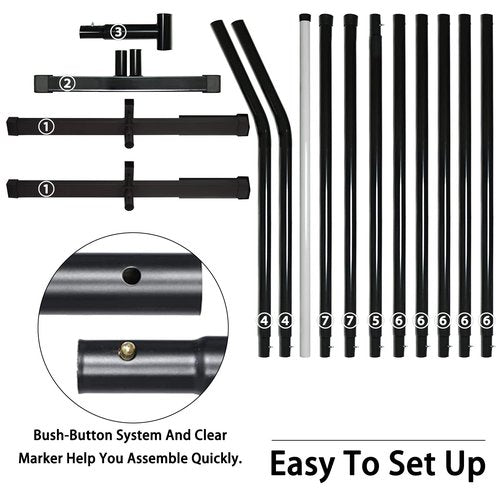 LFYSPORTS Pickleball Set with Net, Portable Indoor and Outdoor Net System with 4 Paddles for Driveway