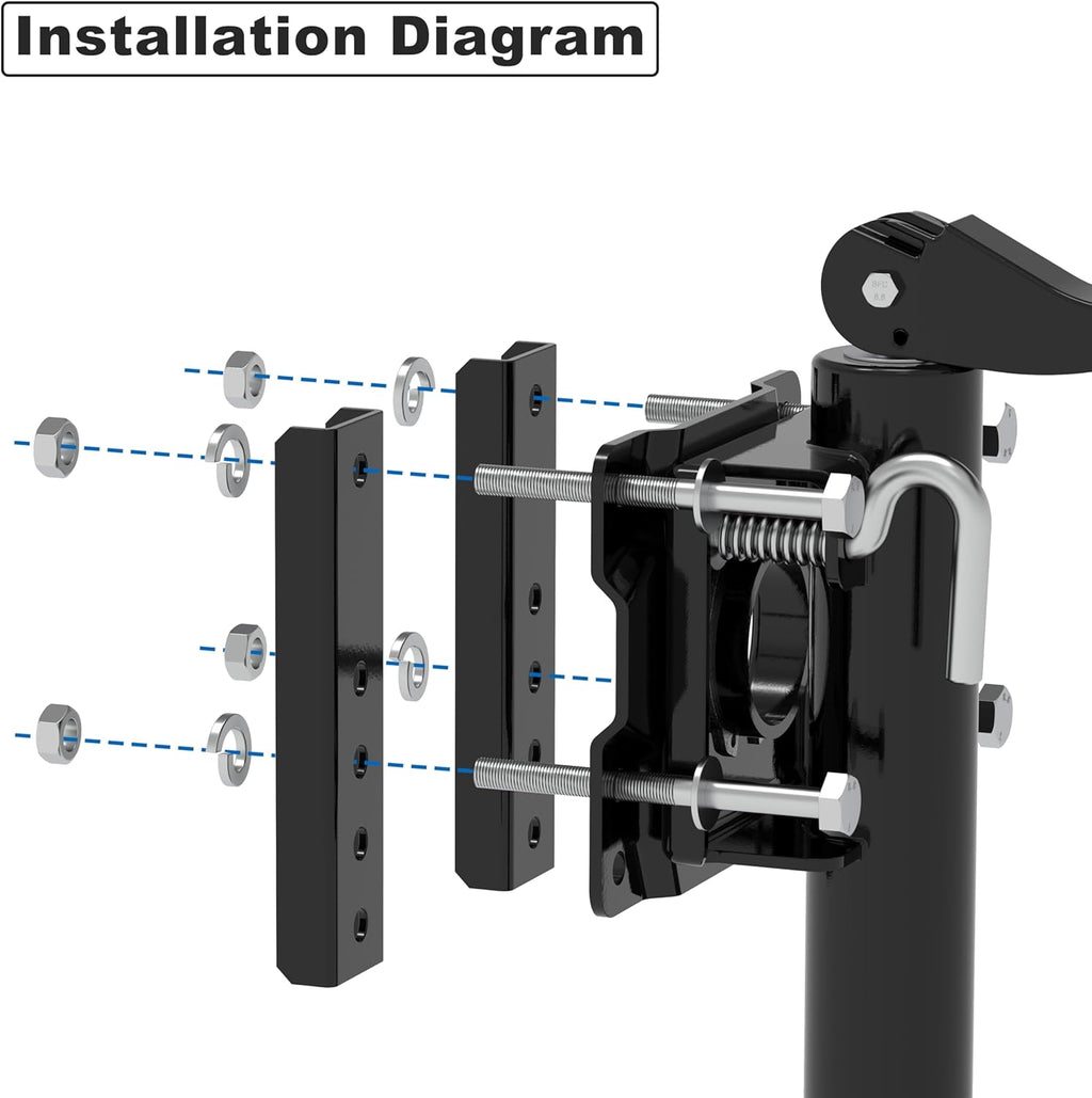Swivel Bolt-On Trailer Jack - 10" Vertical Movement with Mounting Hardware | 1000 lbs Capacity