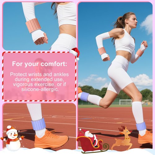 Lxlivn 2025 Upgraded Magnetic Ankle Weights for Women, Wrist Weights,Silicone (Waterproof), Non-Slip, Easy Wear, Adjustable (Men & Women), Ideal for Jogging/Yoga/Pilates & More, Great Gift.（2 Pack）