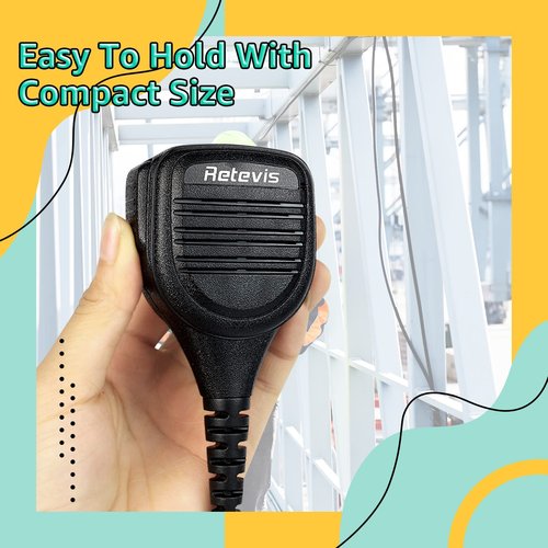 Retevis RT85 RB26 Walkie Talkie Speaker Mic,Shoulder Speaker Microphone,Compatible with Retevis RT22 RT68 RT21 H-777 RT86 RT27 RT15 RB89 BAOFENG UV-5R 5RM Kenwood Samcom,with 3.5mm Audio Jack(1 Pack)*
