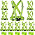 Skiennix Reflective Running Vests - 10 Pack High Visibility Safety Gear for Night Walking, Cycling & Jogging