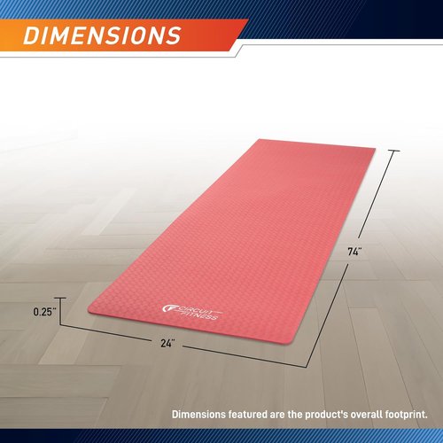 Circuit Fitness by Marcy Non-Slip Yoga Mats - Multi-Purpose, Thick & Colorful with Carrying Strap