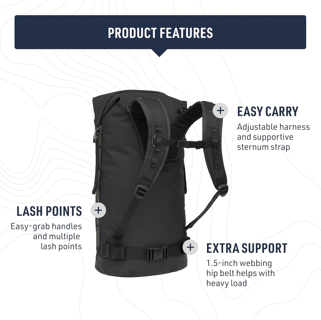 Sea to Summit Big River Dry Backpack - 30L Waterproof Design with Adjustable Harness in Picante Red