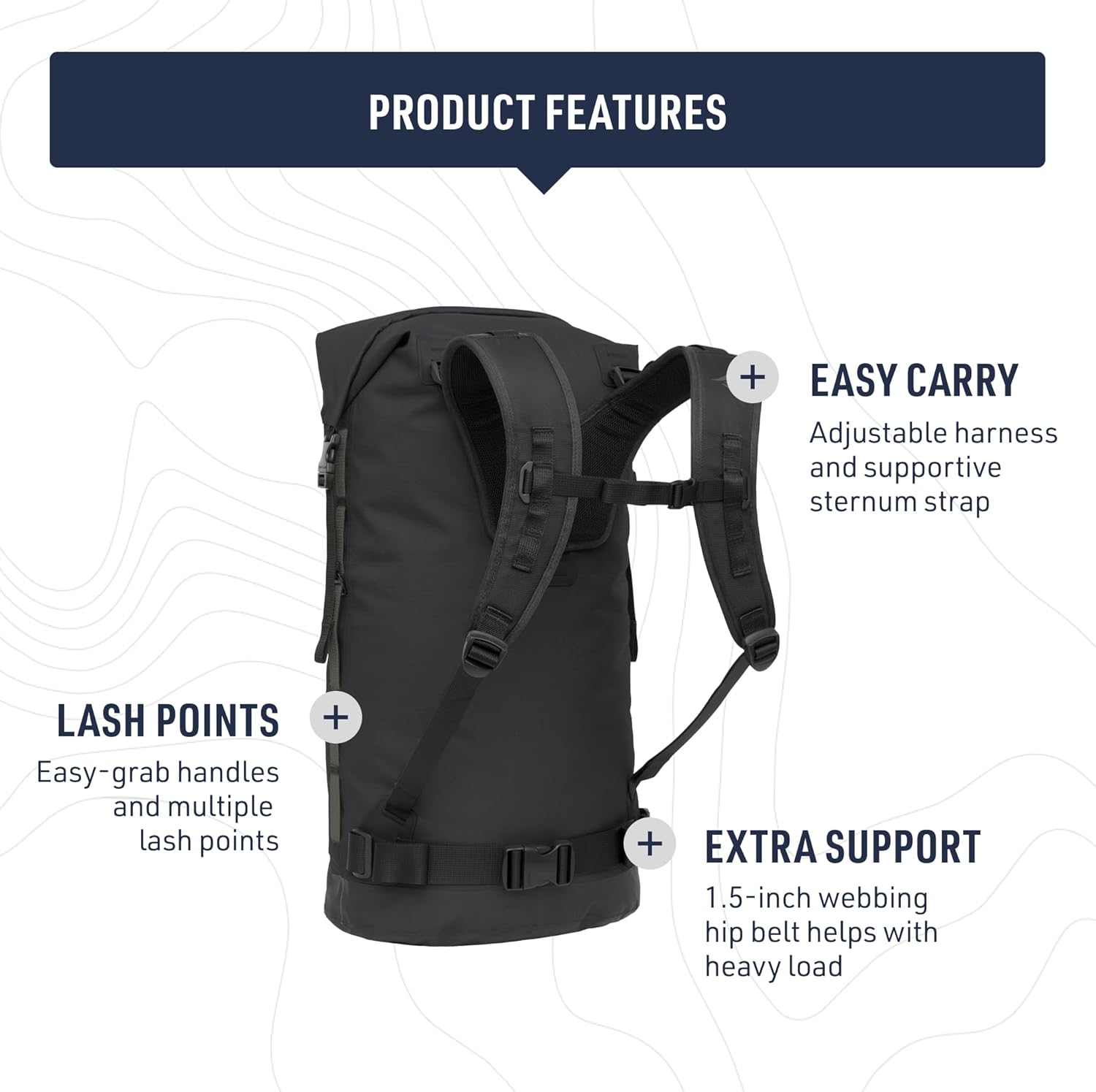 Sea to Summit Big River Dry Backpack - 30L Waterproof Design with Adjustable Harness in Picante Red