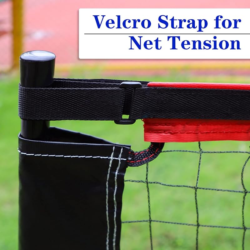 Hoverphenix 22x3ft Pickleball Net Replacement - Black & Red, Outdoor/Indoor