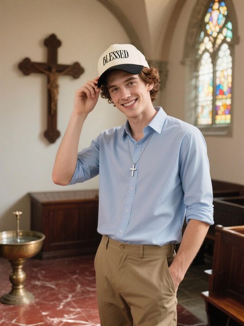 YQZUWUXE Blessed Trucker Hat, Vintage Embroidered Christian Baseball Caps for Men & Women, Trendy Religious/Birthday Gifts Black/Beige