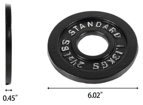 Fitvids Cast Iron Plate Weight Plate for Strength Training and Weightlifting, 2-Inch Center (Olympic), 2.5LB (Set of 4)