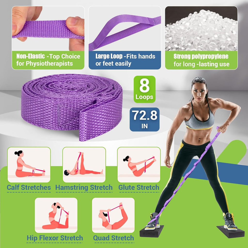 Squat Wedge Block by [Brand Name] - 5 Adjustable Angles for Calf Stretching | 520 LBS Capacity, Includes Strap & Poster