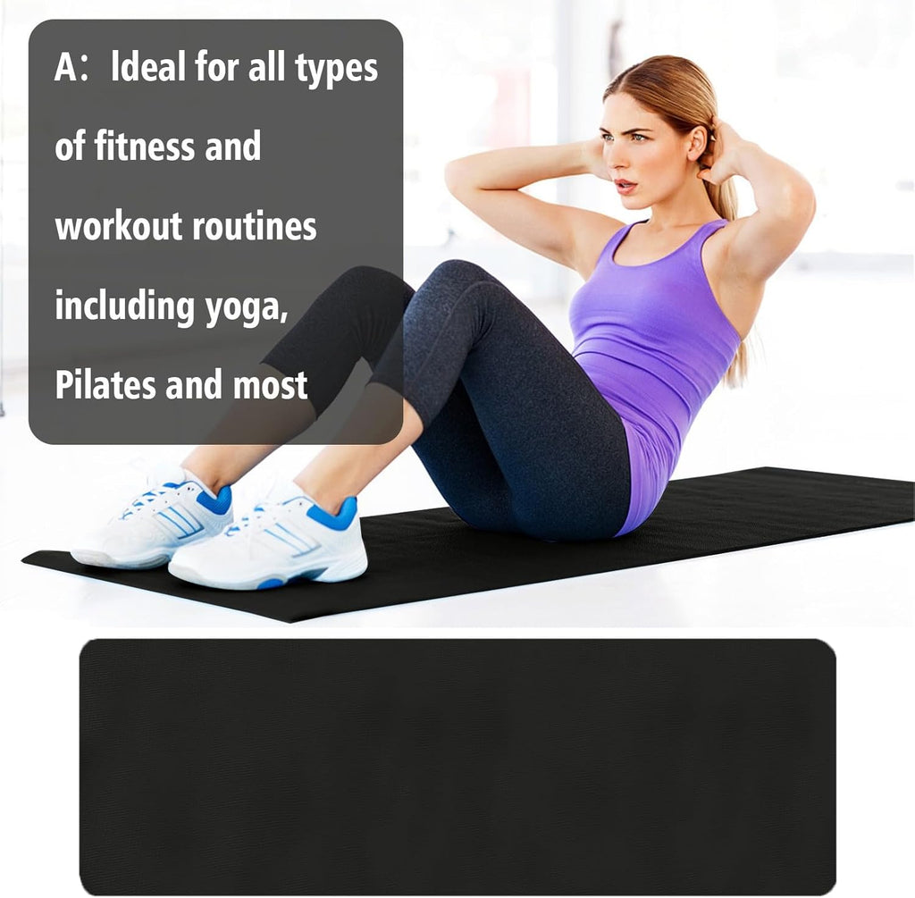 Skiennix Yoga Mat - Thick Non-Slip Anti-Tear Exercise Mat with Carrying Strap | Large for Home & Gym Workouts