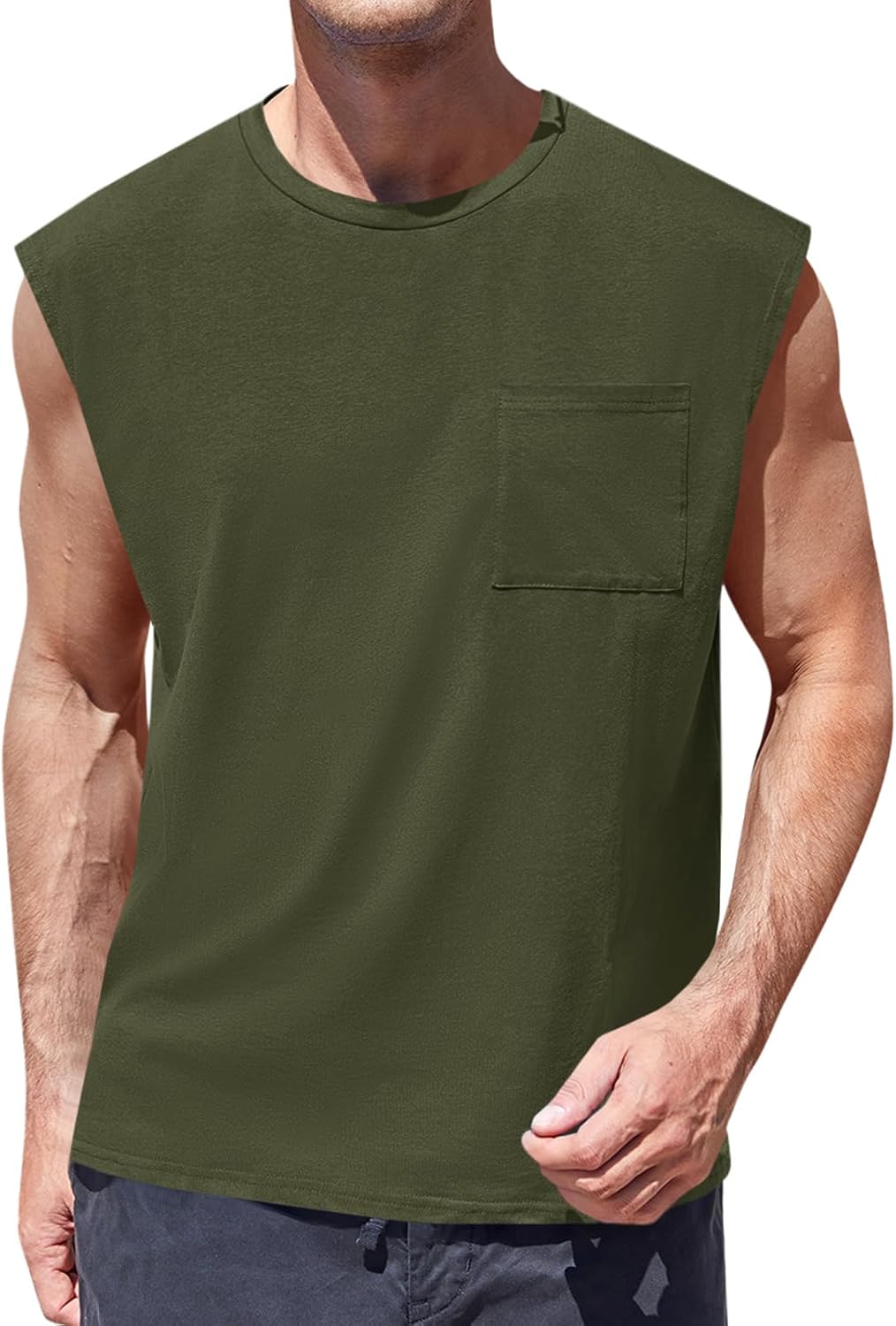 ZIWOCH Men's Sleeveless Workout Tank Tops - Muscle Gym Shirts with Pocket | Comfortable Fit