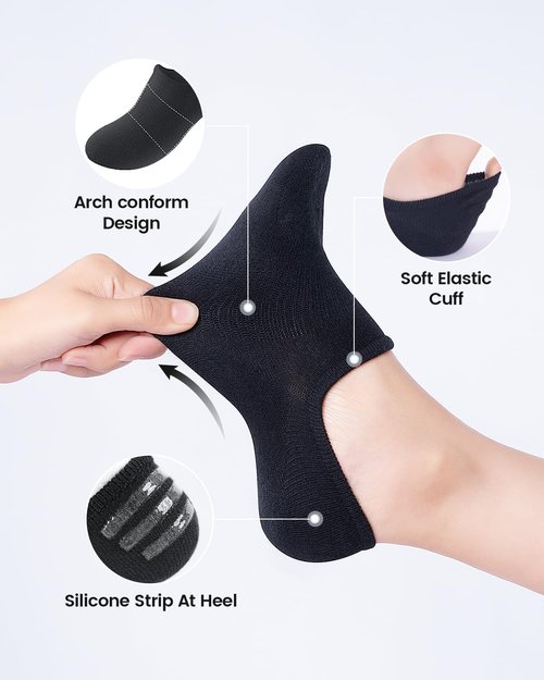 IDEGG No Show Socks - Low Cut Ankle Athletic Socks for Men & Women | Anti-Slip Invisible Liner