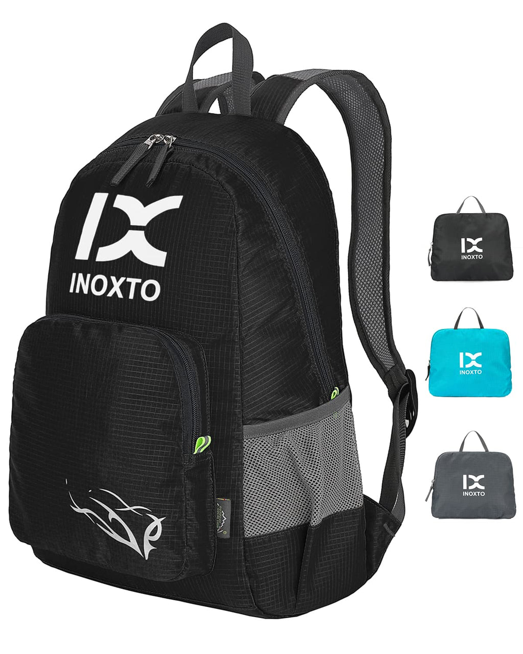 INOXTO 20L Lightweight Hiking Backpack Small Foldable Hiking Daypack for Outdoor Hiking Travel Camping (Black)