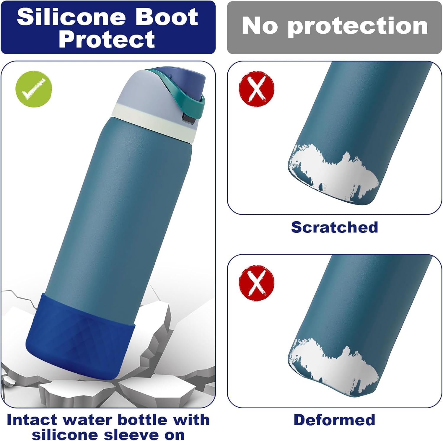 Owala Silicone Water Bottle Boot - Anti-Slip Protective Sleeve for 24oz, 32oz, 40oz Bottles