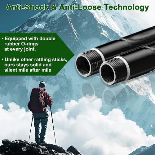 Survival Hiking Stick (8-Section Design), Modular Survival Walking Stick with 8-in-1 Essential Tools, Collapsible Survival Hiking Stick for Camping, Bushcraft, and Outdoor Safety