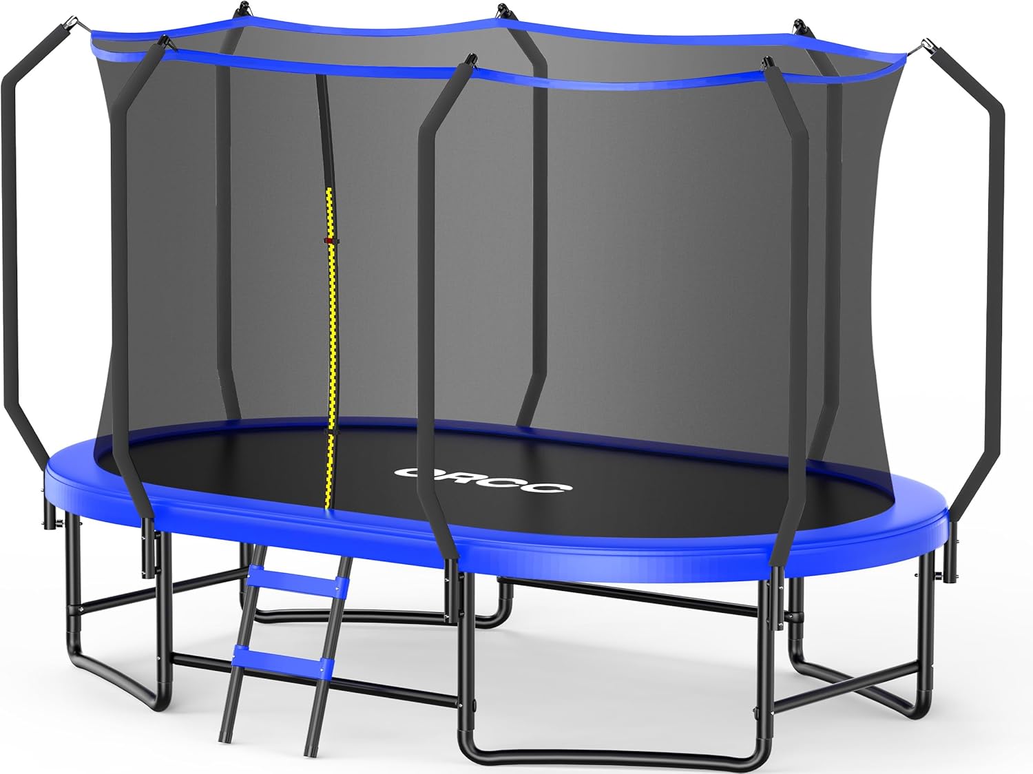 ORCC Oval Outdoor Trampoline - Safe Recreational Gymnastics Trampoline for Kids | Heavy-Duty Steel Frame