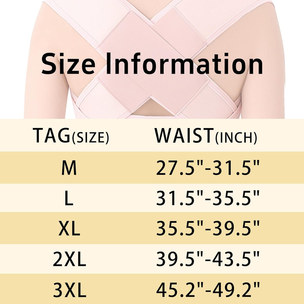 Skiennix Posture Corrector - Adjustable Full Back Support Brace for Men & Women | Hunchback Relief, Medium Pink