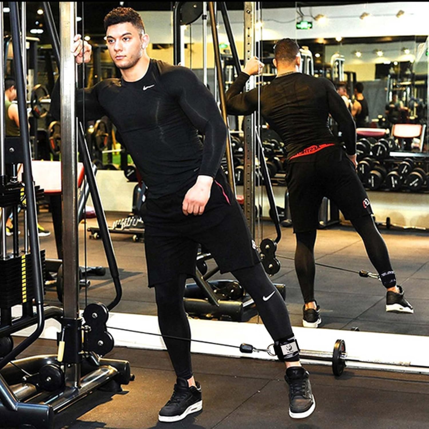 Slim Panda Ankle Strap | Adjustable Ankle Cuff for Cable Machine Workouts - Ideal for Glute & Leg Exercises