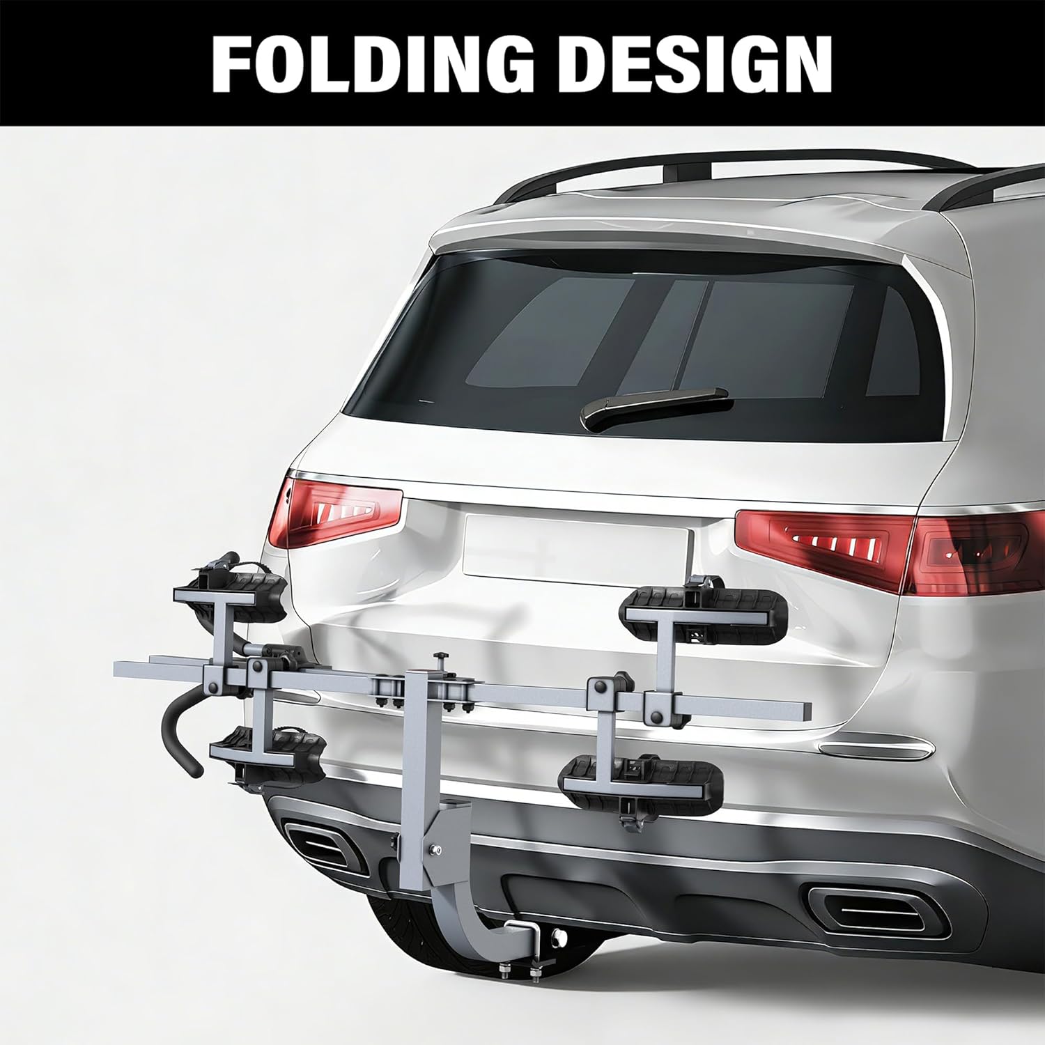 WILDROAD 2-Bike Hitch Rack - Foldable & Wobble-Free Design for Standard, Fat Tire & E-Bikes | 180 lbs Capacity