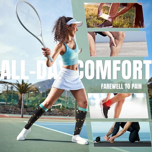 Bropite Compression Socks - 20-30 mmHg Circulation Support for Running, Travel & Yoga | 8 Pairs