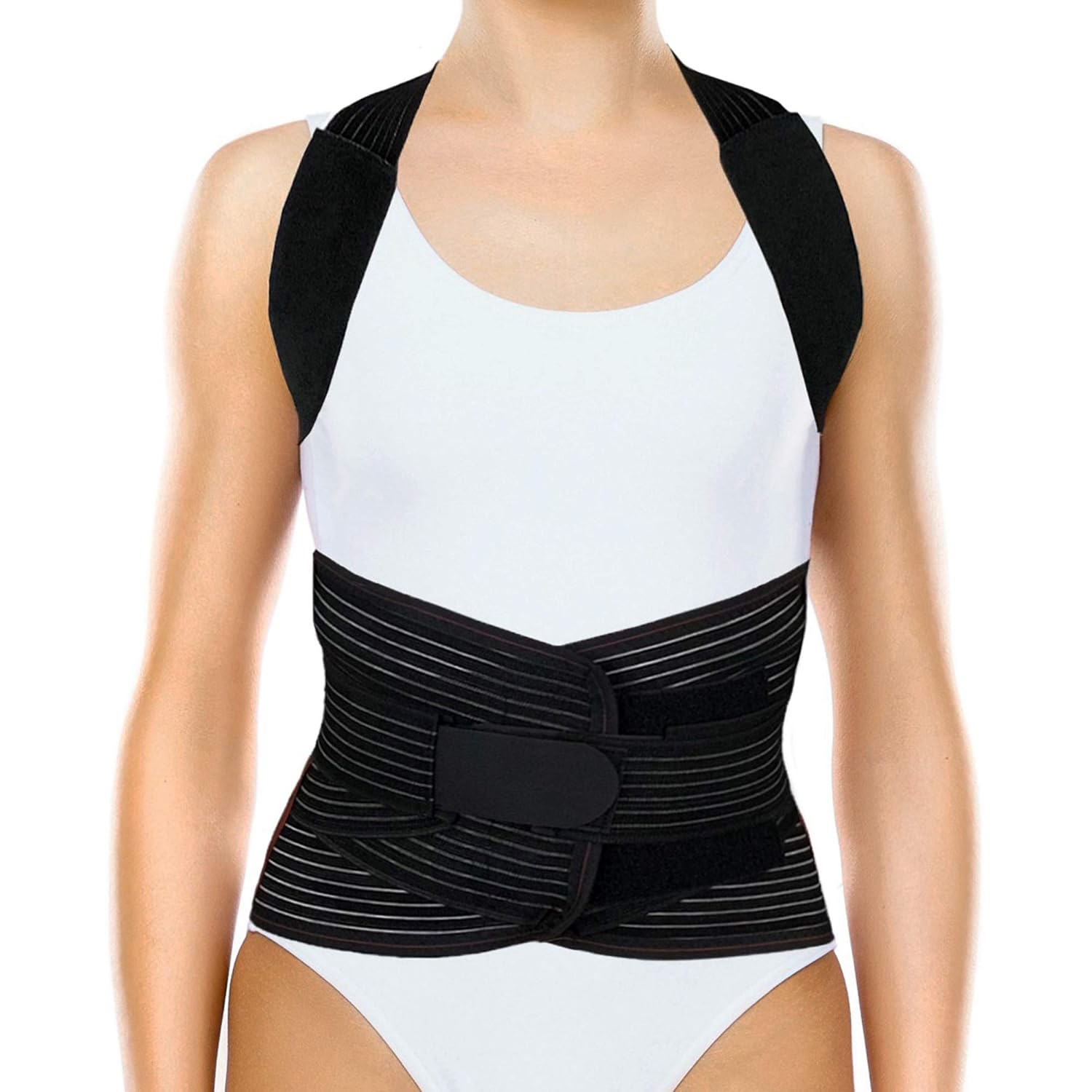 ORTONYX TLSO Full Back Support Brace - Lightweight & Breathable Pain Relief for Thoracic Kyphosis & Herniated Disc | ACHB5248-S