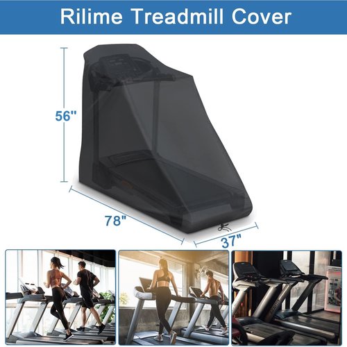 Rilime Treadmill Cover, Waterproof Outdoor Treadmill Covers with Drawstring, Upgrade Dust Proof Heavy Duty Non-Folding Running Machine Treadmill Covers for Indoor Outdoor
