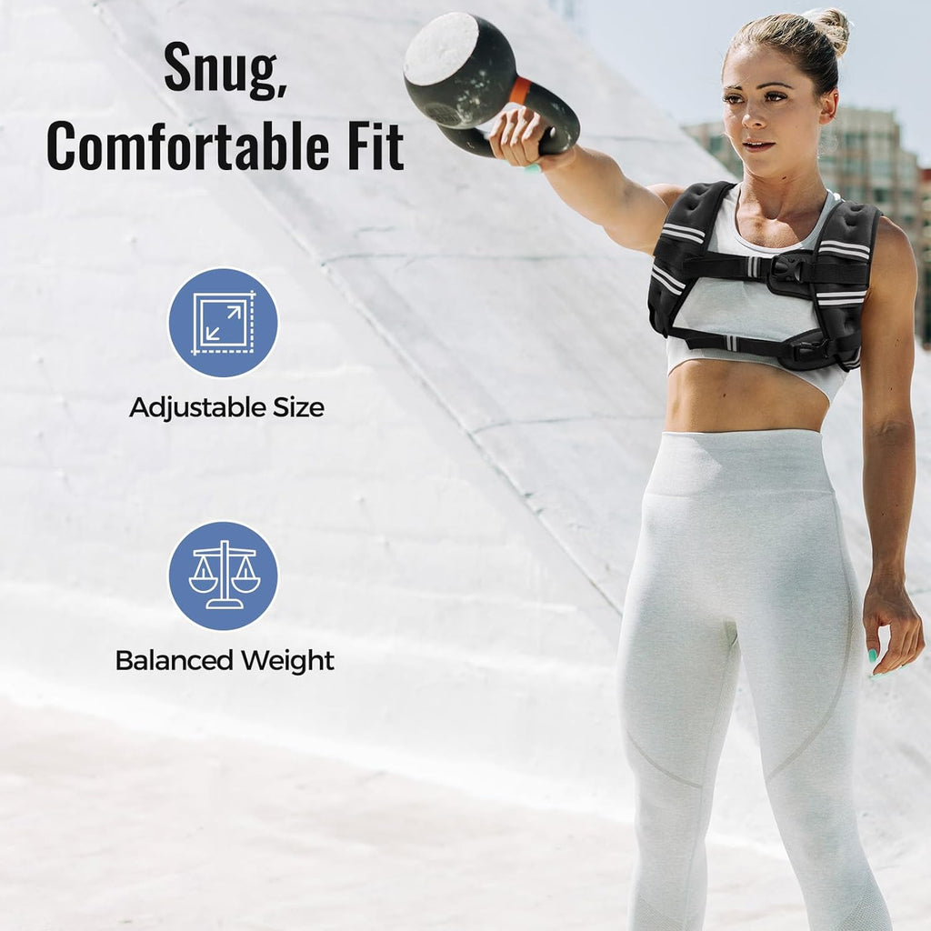 Zeerun Weighted Vest - Comfortable & Durable Rucking Vest with Reflective Stripe | Adjustable for Walking, Running & Strength Training