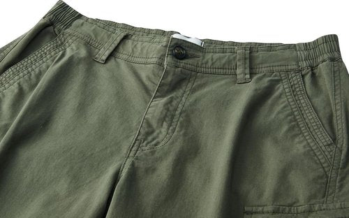 Foursteeds Women's Mid Rise Cargo Capris - Elastic Waist, Multi Pocket Tactical Hiking Pants