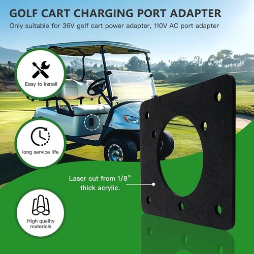 XSPANDER Golf Cart Charging Port Adapter Plate 110v AC Fit for Noco GCP1 Plug for EZGO TXT Carts 36v Charging Plug On-Board Charging(2025 Updated)