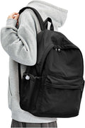 Skiennix Black Backpack - Lightweight School Bookbag for Teens & Adults | Casual Daypack