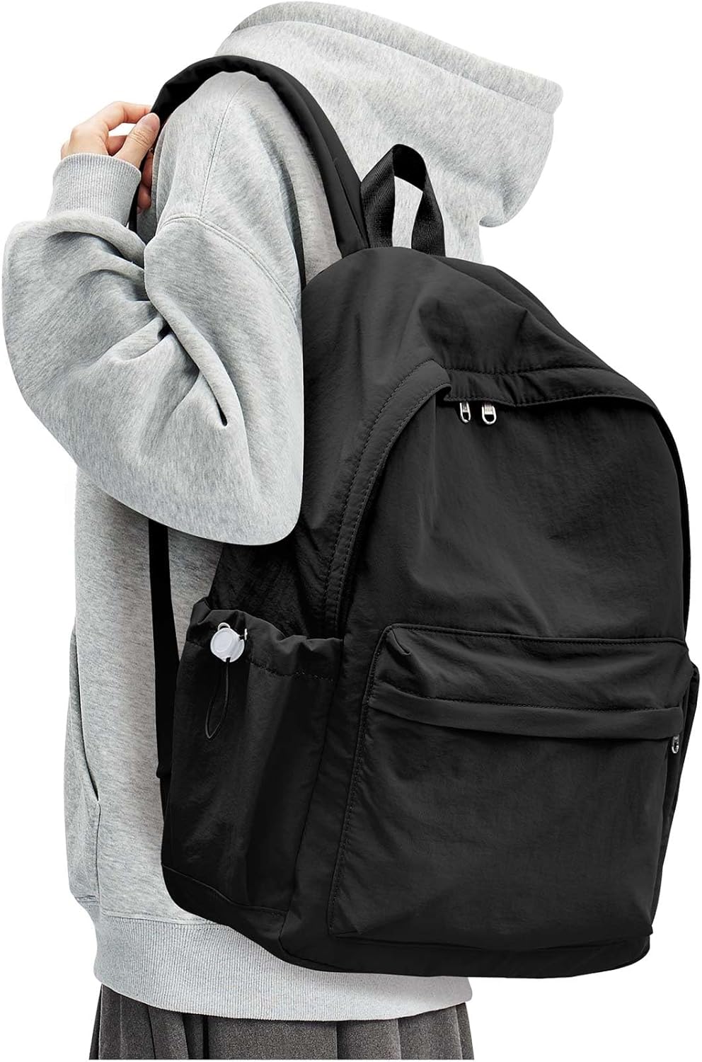 Skiennix Black Backpack - Lightweight School Bookbag for Teens & Adults | Casual Daypack