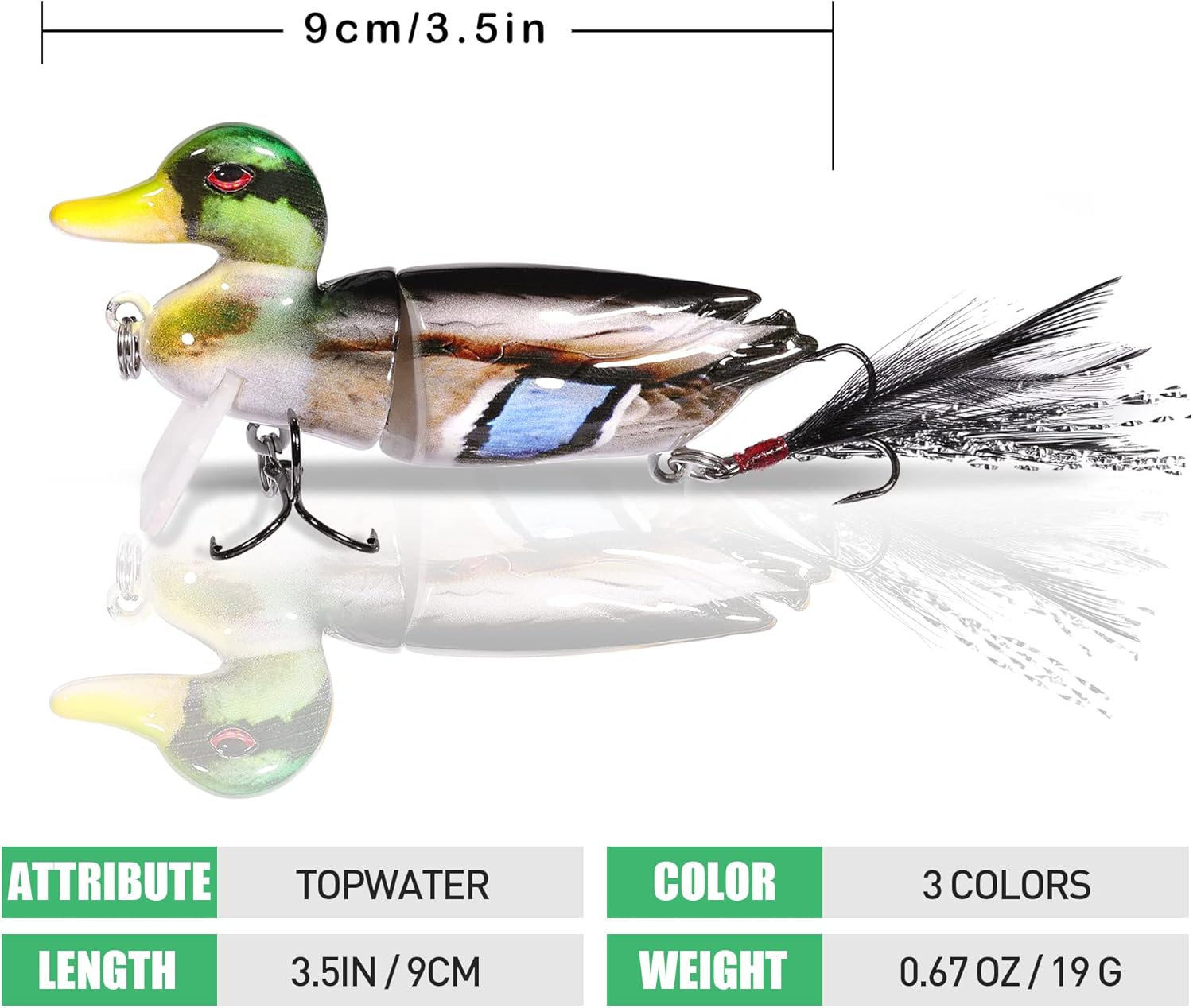 TRUSCEND Swimmax Fishing Lure - Wiggling, Vibrating, Rattling Jointed Swimbait for Bass & Trout