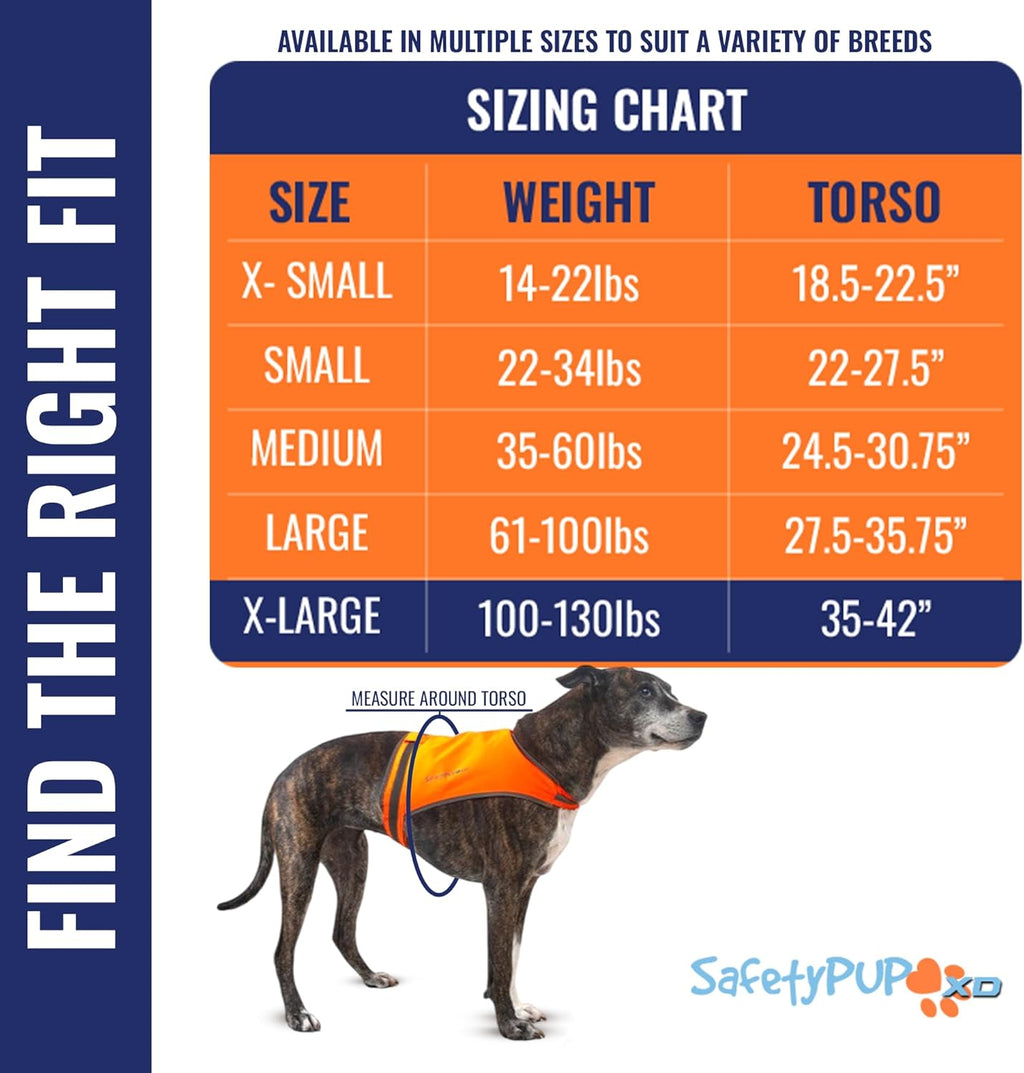 SafetyPUP XD Lite Blaze Orange Reflective Dog Vest - High Visibility Hunting Gear for All Breeds