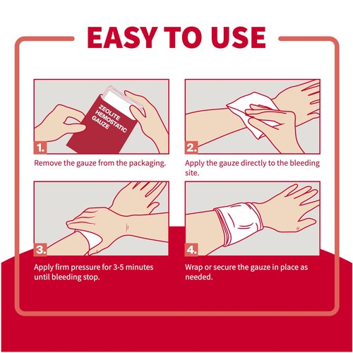 Survivex Hemostatic Gauze - Quick Blood Clotting Gauze for Wounds - Trauma Kit Hemostatic Dressing - 3 in x 4 FT - 2 PCS