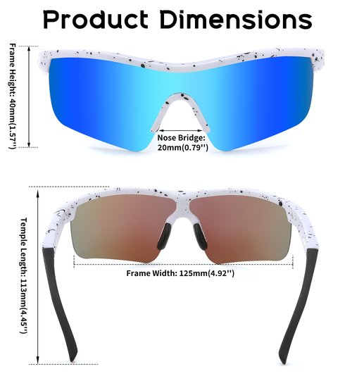FEISEDY 2Pack Kids Teens Baseball Polarized Sunglasses Sports TR90 Frame Boys Girls Cycling B2454