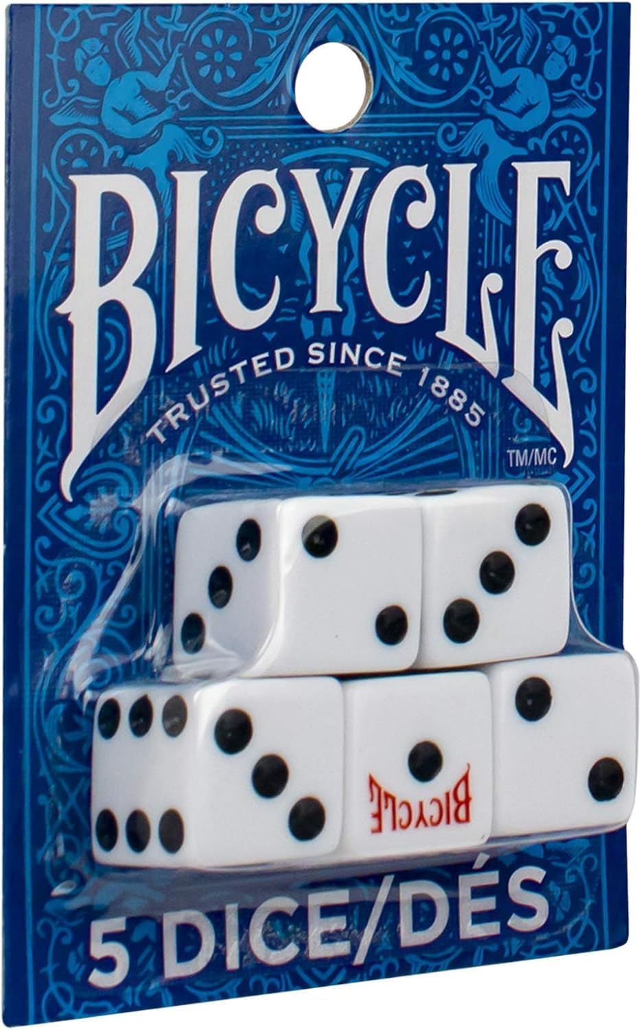 Skiennix Bicycle Dice Set - 5 Count Colorful Dice for Fun Games and Activities