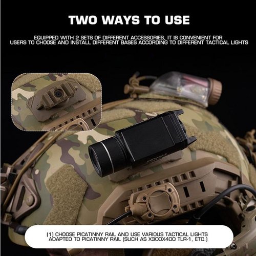 Portable Helmet Flashlight Adapter Mount Flashlight Bracket (Green)