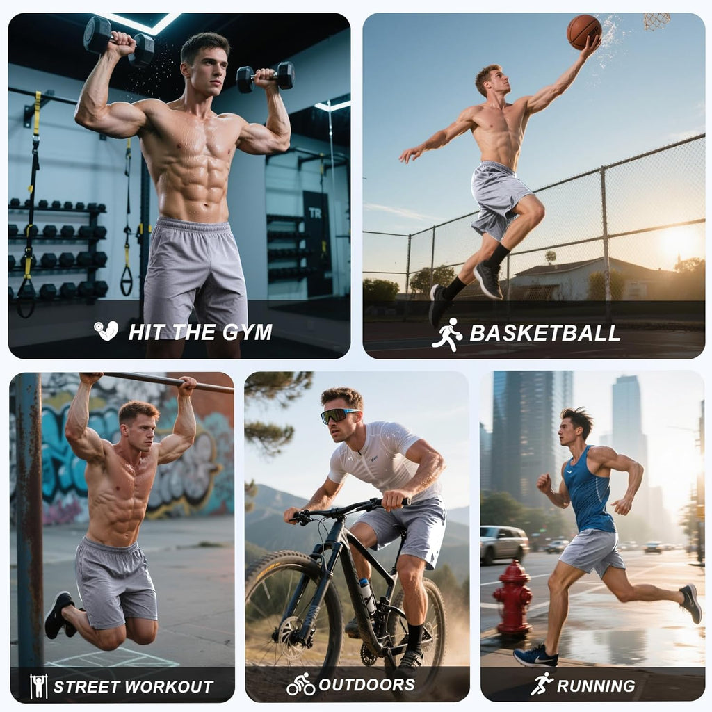 Skiennix Athletic Gym Shorts for Men - Quick-Dry Basketball Shorts with Pockets | Ideal for Running & Workouts