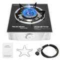 Single Burner Propane Stove 15000 BTU, Portable Gas Propane Stove 1 Burner, Camping Stove Propane with LPG Adapter Hose for Indoor and Outdoor Kitchen Cooking