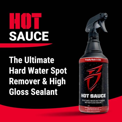 Boat Bling Hot Sauce Hard Water Spot Remover - Premium High-Gloss Wax Sealant, 32 oz. Black