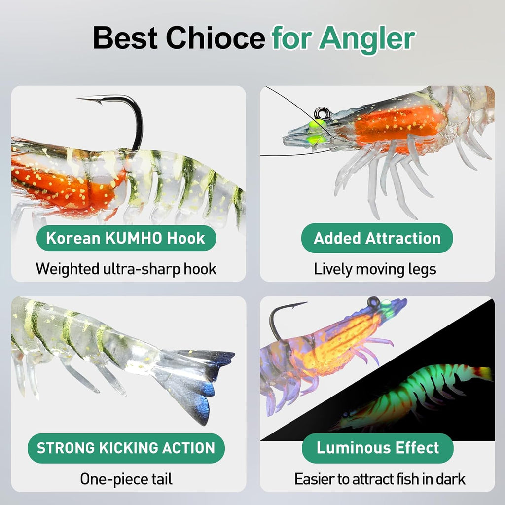 TRUSCEND Easy Catch Pre-Rigged Soft Fishing Lures, Super Durable TPE Swimbaits for More Bite, Well-Made Premium Fishing Gifts for Bass Crappie Trout Walleye, Saltwater Freshwater Baits Keep Separately