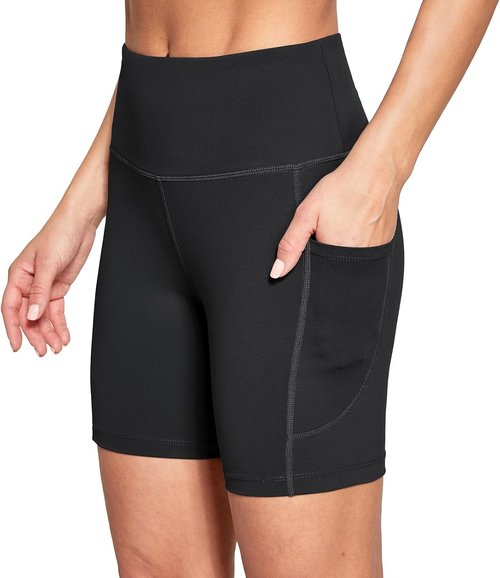 Baleaf Women's High Waisted Biker Shorts - 6"/8" with Pockets for Gym, Yoga & Running
