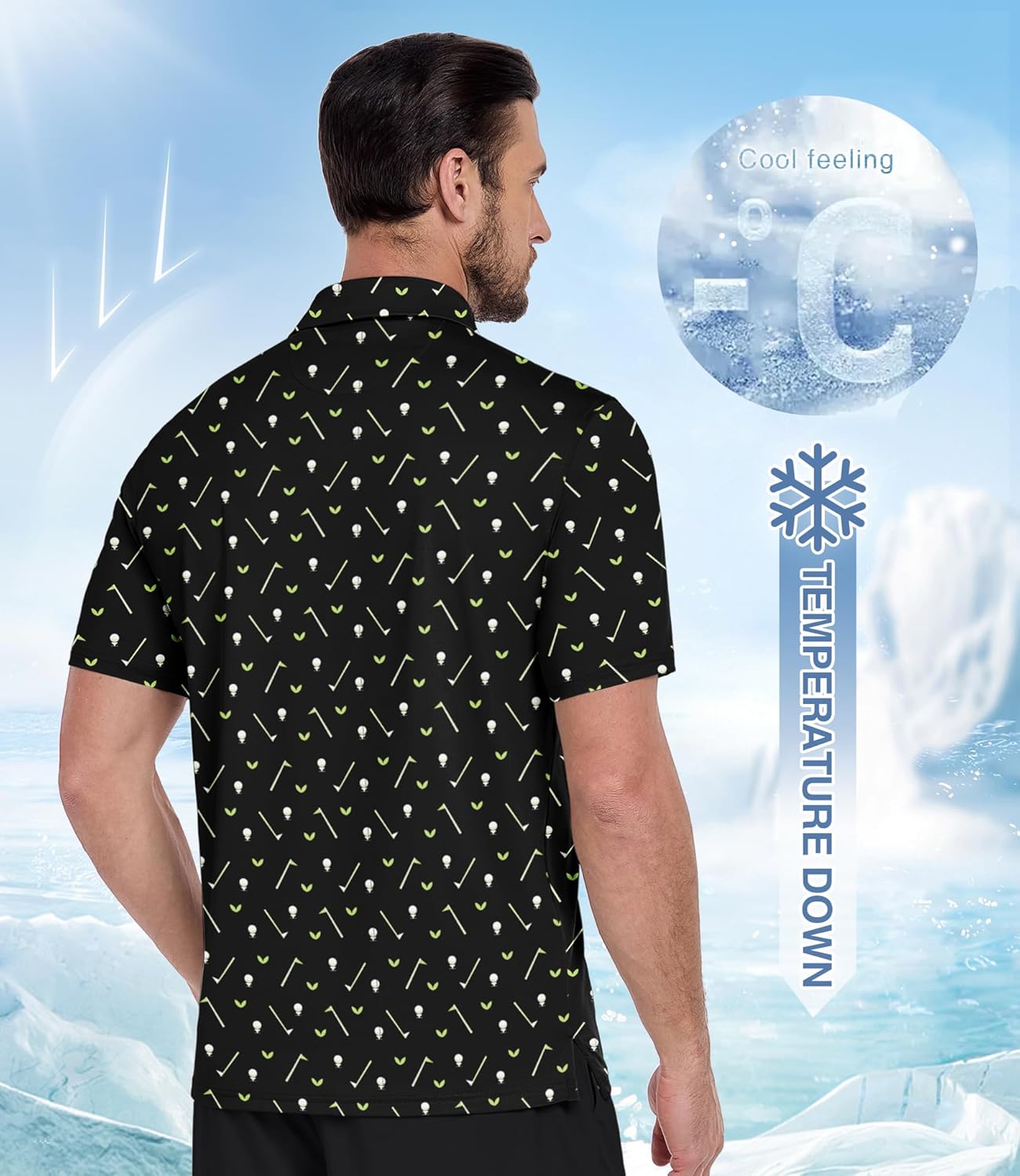 ZITY Men's Golf Polo Shirt - Short Sleeve Moisture-Wicking Performance | Casual & Golf Wear