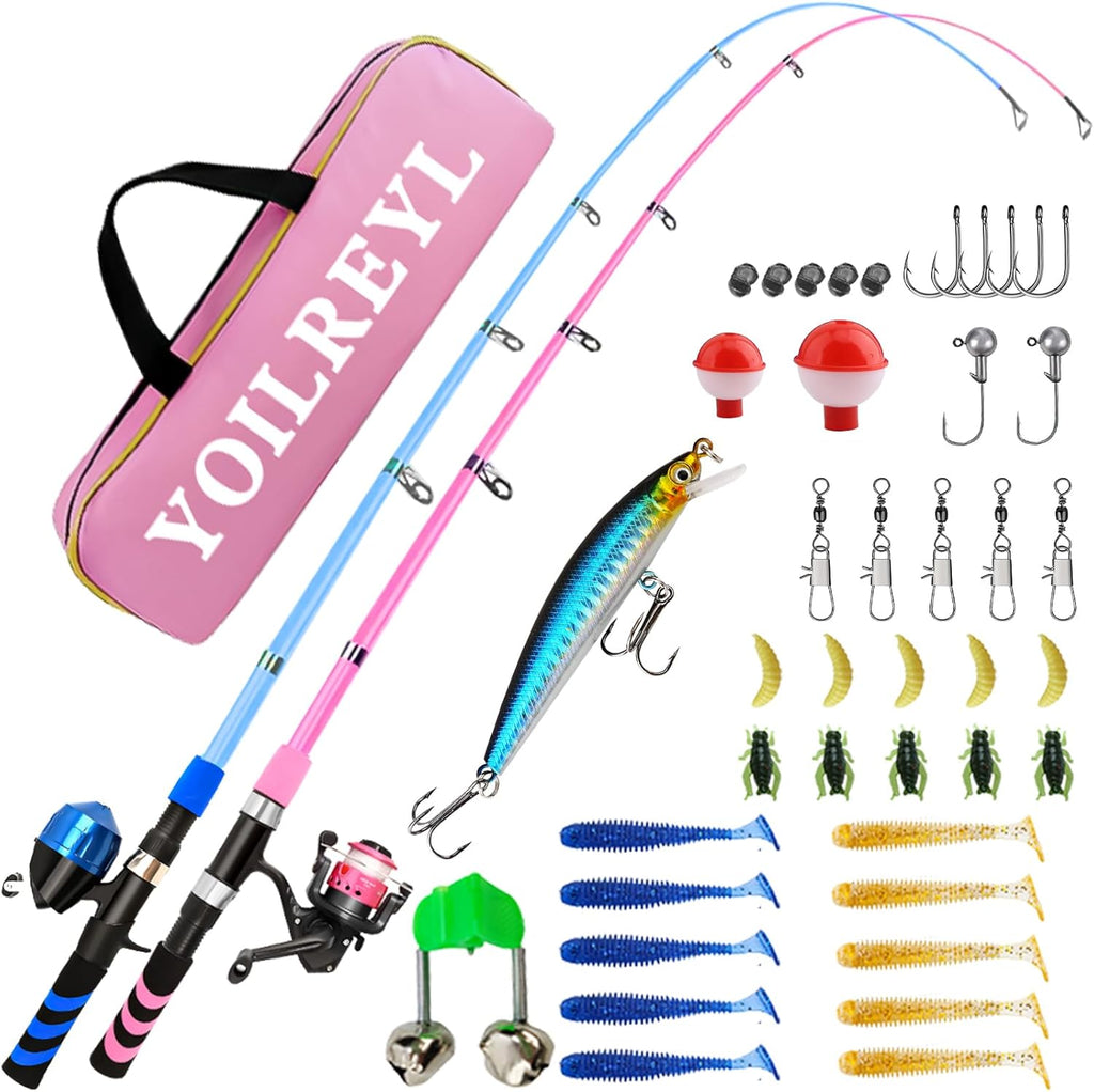 Skiennix Collapsible Telescopic Fishing Rod & Reel Combo - Beginner Youth Fishing Kit | Compact & Portable