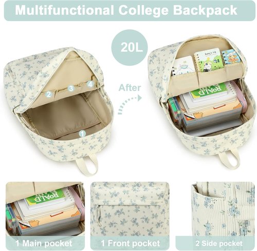 BTOOP School Backpacks for Teen Girls - Lightweight Bookbag Set with Lunch Box & Pencil Case