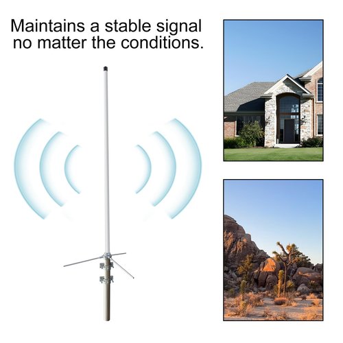 GMRS Base Antenna 462-467MHz with 32ft Cable - High Gain 7.5dBi Fiberglass Base Station Antenna for GMRS Repeater & Mobile Radio, UHF Female (SO-239) Connector