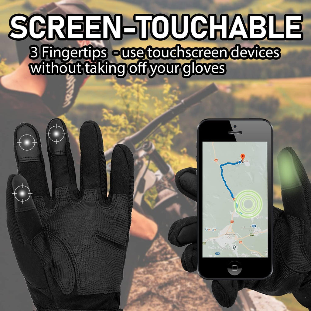 Sutekus Tactical Gloves - Hard Knuckle Design with Touchscreen Fingers for Hiking, Camping & More