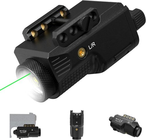 LaserMax Pistol Laser Light Combo - 800 Lumens Green Laser & Flashlight for Glock & Rifle | Rechargeable Battery