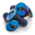 Terske Ultra-Low Profile Superlight Titanium Bottle Cage Bolts (Burnt Blue, 4-Pack)